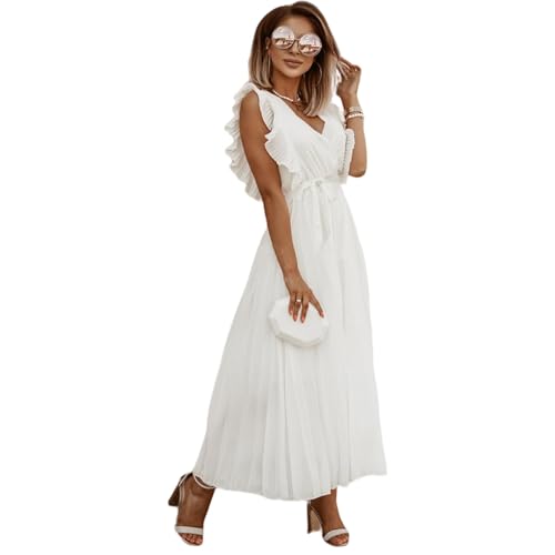 HEYPORK Damen Frühling Sommer Kleider Bequem Lässig Kleid Mode Elegant Röcke Frauen Temperament Langes Kleid Geraffte...