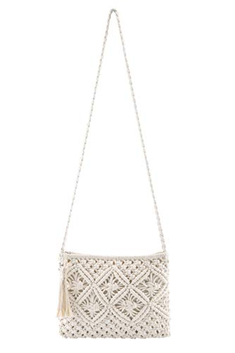 Faletony Damen Clutch Stroh Umhängetasche Sommer Strandtasche Abendtasche Crossbody Tasche Handgewebte Basttasche...