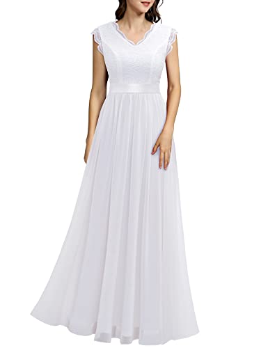 Dressystar Damen Abendkleid Festliches Hochzeitskleid Elegant Hochzeit Brautkleider Spitze Chiffon Maxi Standesamt...