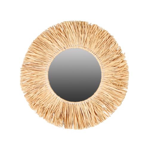 NATURAL LIVING Spiegel MIT FRANSEN AUS Bast Ø 46CM, Beige