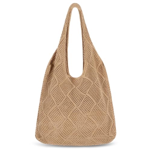 Etercycle Strandtasche Damen Häkeltasche für den Sommer, Umhängetasche Netz-Stricktasche für Reisen Einkaufen und...