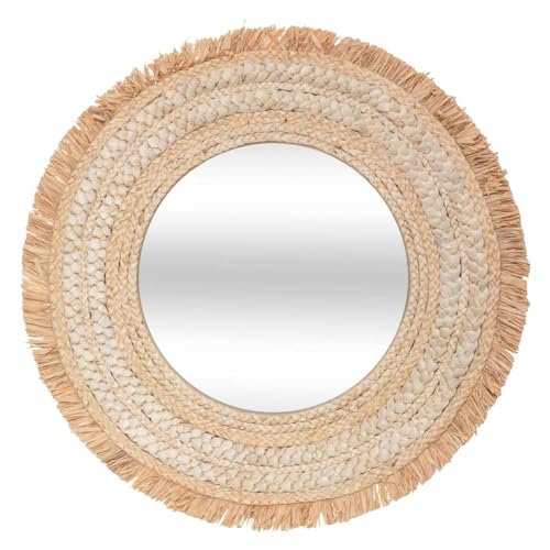 Atmosphera - Geflochtener Spiegel Célia - Bast D. 68 cm - Beige